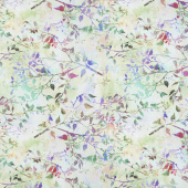 Garden of Dreams - Birds Spring Green Digitally Printed Yardage