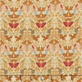 Voysey - Birds & Squirrels 1909 Amber Yardage