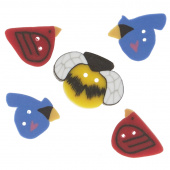 Wooly Trees Button Pack - May Birds & Bees