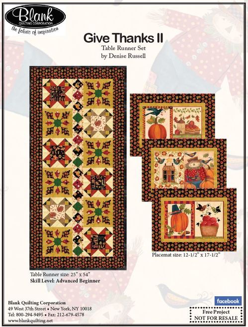 Give Thanks II Table Runner Set