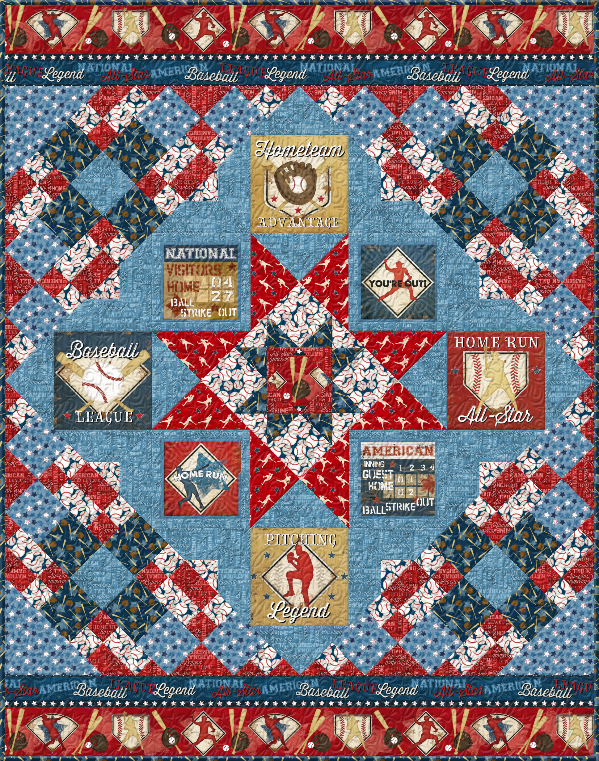 7th Inning Stretch Twin Quilt